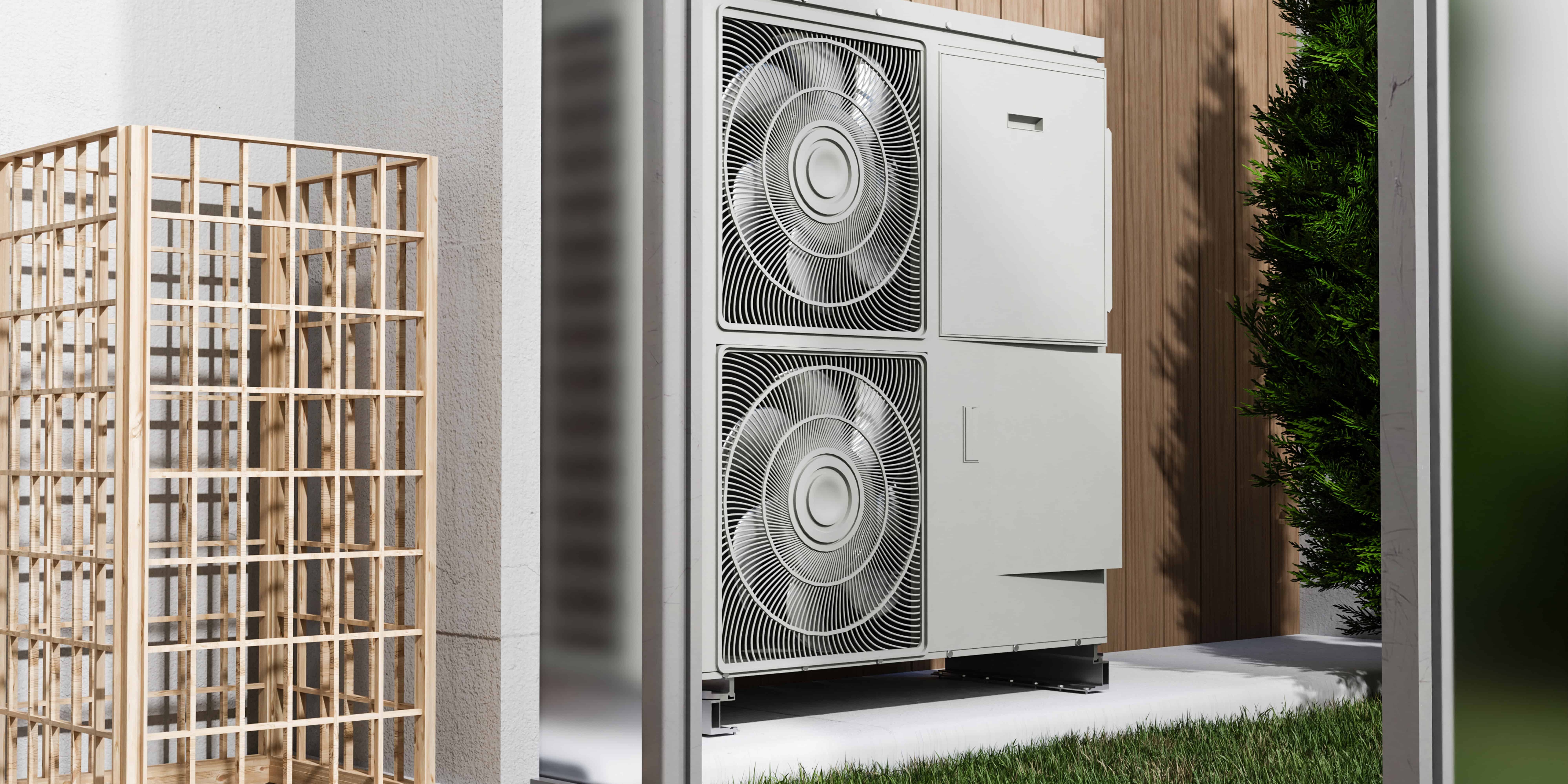 close-up-heat-pump-outside-home Residential HVAC Design in Toronto